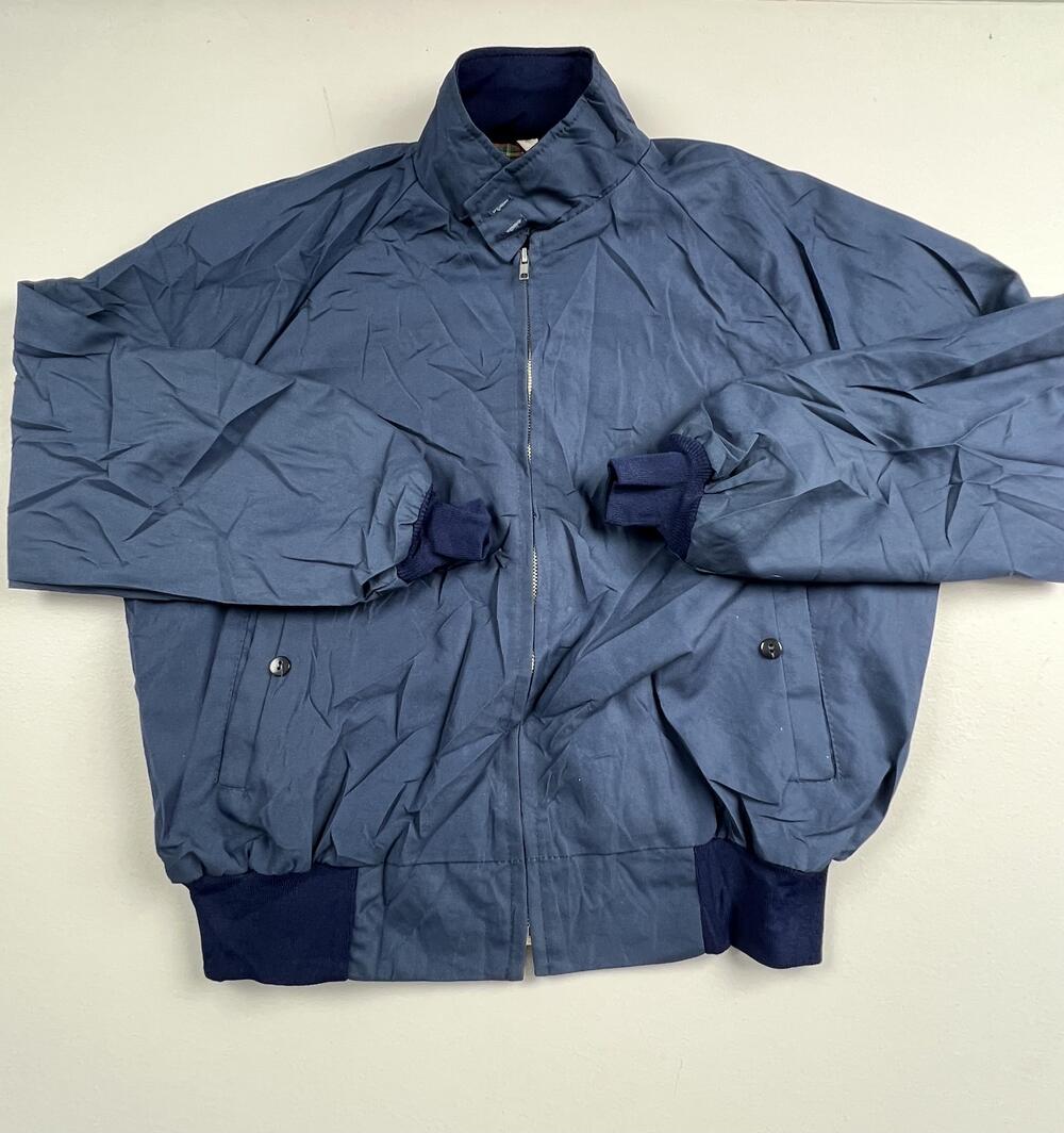 Vintage Ozark Trail Jacket Mens XL Blue Nylon Bomber Plaid Lined Outdoor USA